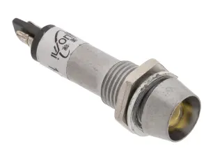 Panelindikator 12VDC &oslash;8mm gul @ electrokit