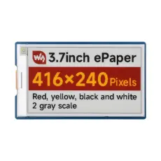 3.7" E-papper 416x240px HAT r&ouml;d/gul/svart/vit f&ouml;r Raspberry Pi @ electrokit