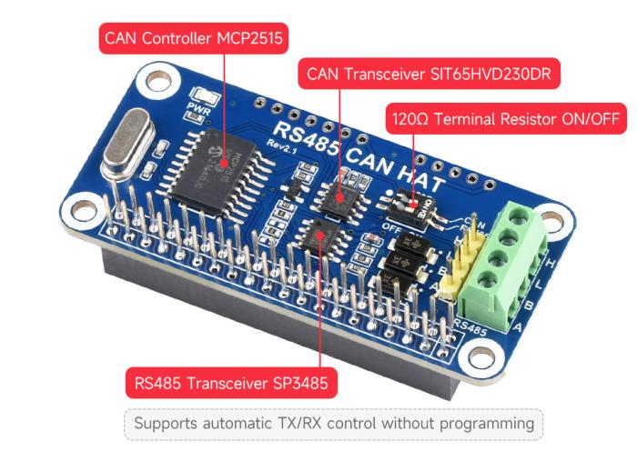 RS485 CAN-bus HAT for Raspberry Pi @ electrokit (7 of 8)
