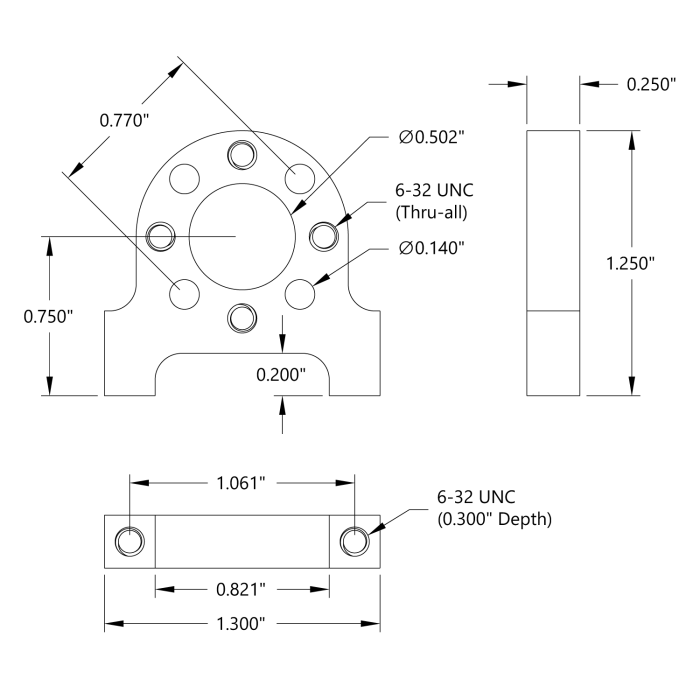 Actobotics Fästplatta 1/2