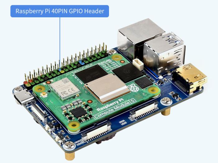 Compute Module 5 mini base IO Board @ electrokit (6 av 10)