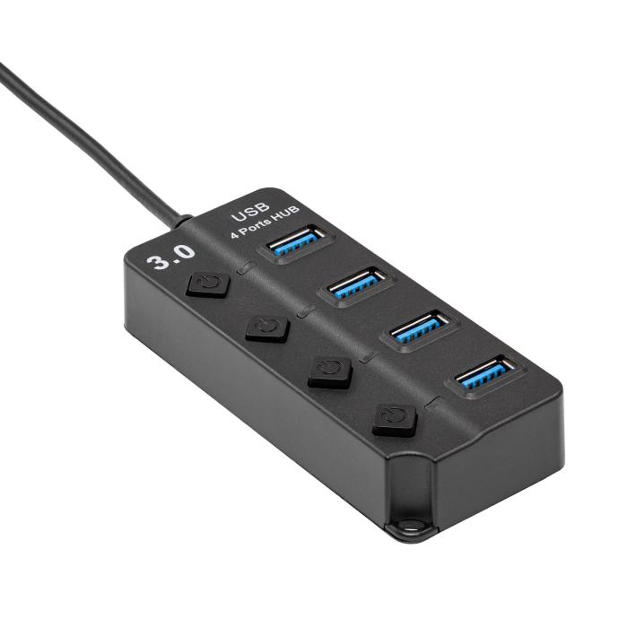 USB-A Hub 4 port with switches USB3.0 @ electrokit (2 of 3)
