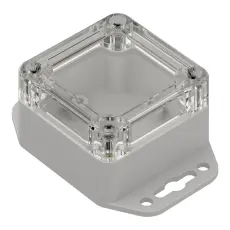 Apparatl&aring;da 60x60x40mm transp lock ABS IP65 @ electrokit