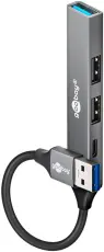 USB3.2 Hub 4 portar med USB-C + USB-A @ electrokit