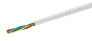 Mains cable H05VV-F 3x0.75mm² white @ electrokit