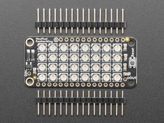 NeoPixel FeatherWing - 4x8 RGB LED @ electrokit (3 av 6)