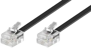 RJ11 modular signal- och telekabel 6m svart @ electrokit