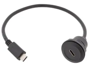 USB-C adapterkabel till USB-C 3.2 Gen1 panelmontage @ electrokit