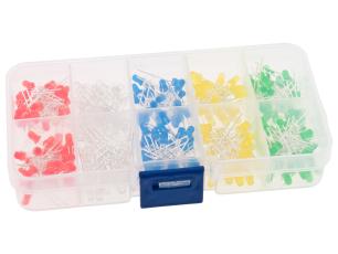LED kit 3mm/5mm 5 colors 200pcs @ electrokit