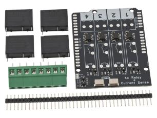4x Reläshield med strömmätning för Arduino UNO @ electrokit