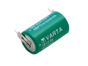 CR1/2AA battery lithium 3V PCB 2-pin @ electrokit