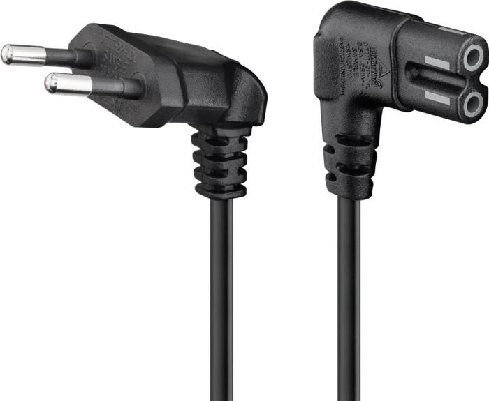 Nätsladd CEE7/16 vinklad till C7 vinklad 1.5m svart @ electrokit (1 av 4)
