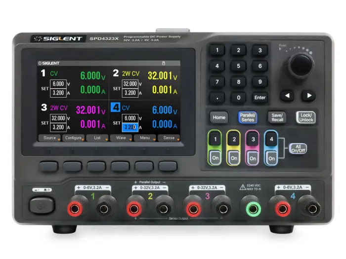 Lab power supply 4-channel 6V/32V 3.2A/3.2A 240W Siglent SPD4323X @ electrokit (1 of 8)