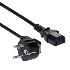 Power cord CEE7/7 to C13 1.5m black @ electrokit