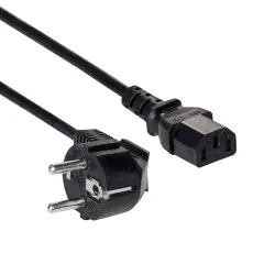 Power cord CEE7/7 to C13 1.5m black @ electrokit
