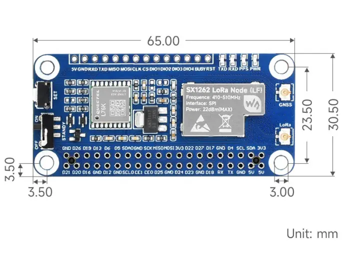 LoRaWAN 433MHz & GNSS HAT for Raspberry Pi @ electrokit (7 of 7)