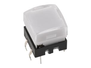 Taktil omkopplare PCB 12x12mm med LED vit @ electrokit