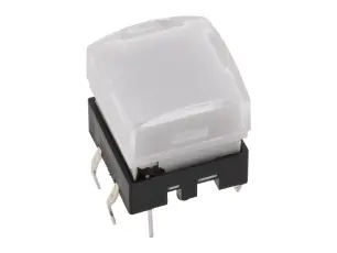 Taktil omkopplare PCB 12x12mm med LED vit @ electrokit