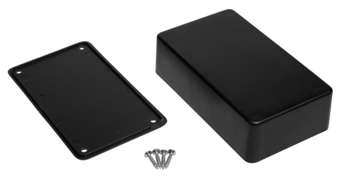 Apparatlåda 124x71x38mm svart @ electrokit (3 av 3)