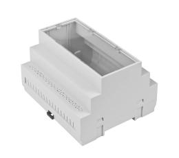 Kapsling f&ouml;r DIN-skena 6 modul med transparent f&ouml;nster @ electrokit