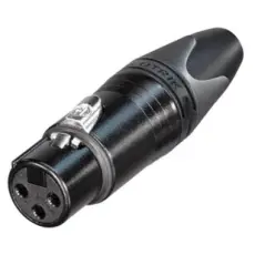 XLR 3-pin female black @ electrokit