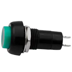Tryckknapp ø12mm 1-pol off-on grön @ electrokit