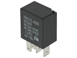 Fordonsrelä 24V 1-pol 25A NO/NC m. skyddsdiod @ electrokit