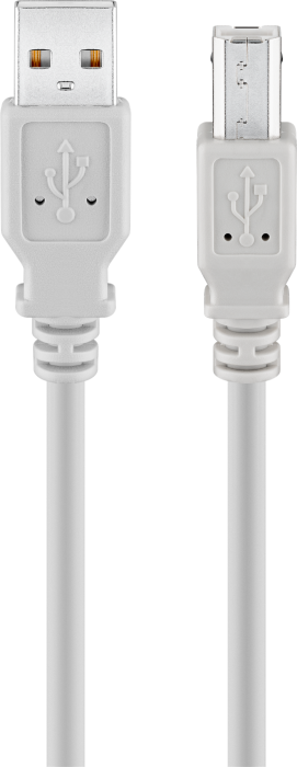 USB 2.0 cable A-male - B-male 1.8m grey @ electrokit (1 of 1)