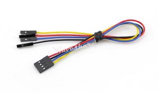 Kopplingskabel 1x4-pol hona till 4x dupont hona @ electrokit