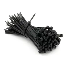Buntband 100 x 2.5mm polyamid max &oslash;22mm svart 100-pack @ electrokit