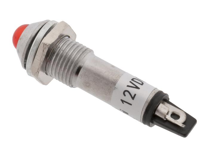 Panelindikator konisk 12VDC ø8mm röd @ electrokit (2 av 2)