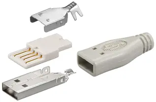 USB-A kontakt hane lödning @ electrokit