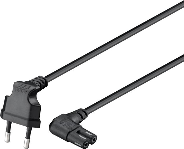 Nätsladd CEE7/16 vinklad till C7 vinklad 1.5m svart @ electrokit (4 av 4)