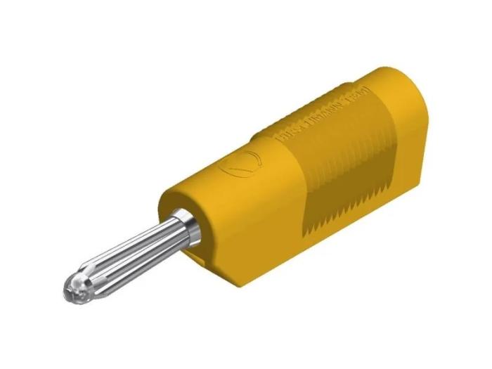 Bananplugg 4mm hane stackningsbar gul Hirchmann @ electrokit (1 of 2)