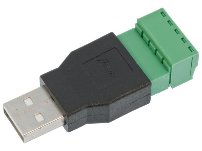 Adapter USB-A hane till skruvplint 5-pol @ electrokit (1 av 3)