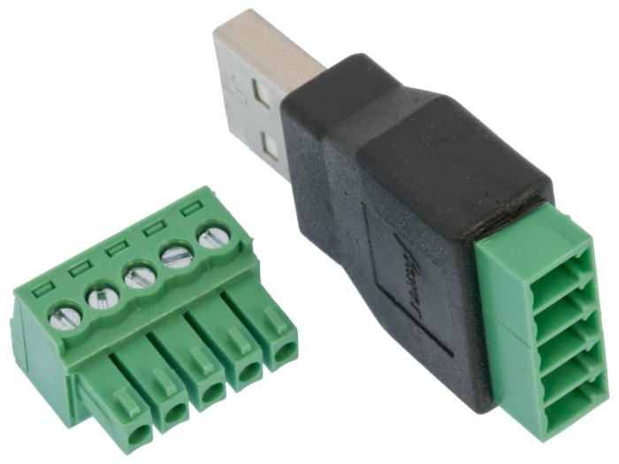 Adapter USB-A hane till skruvplint 5-pol @ electrokit (3 av 3)