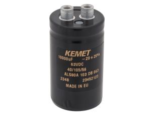 El.lyt 10000uF 63V 105C ø36x62mm screw mount @ electrokit