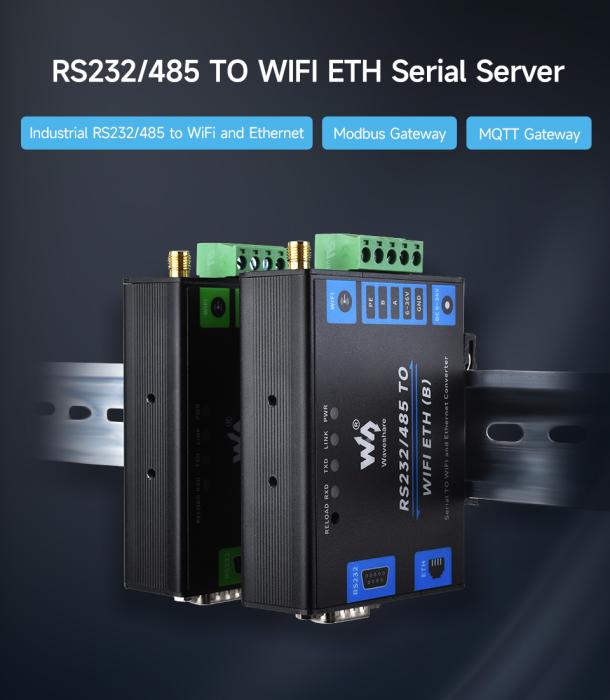 IoT Gateway RS232/485 to WiFi/Ethernet with PoE @ electrokit (3 of 8)