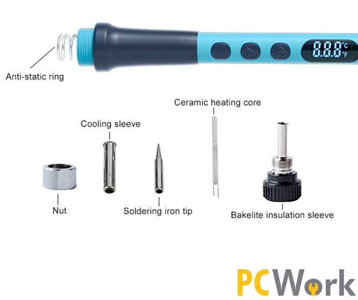 Justerbar lödkolv 90W 230VAC 180-480°C @ electrokit (9 av 9)