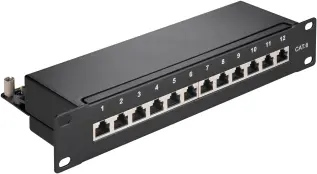 Patchpanel 10" 12-port Cat6 UTP/STP @ electrokit