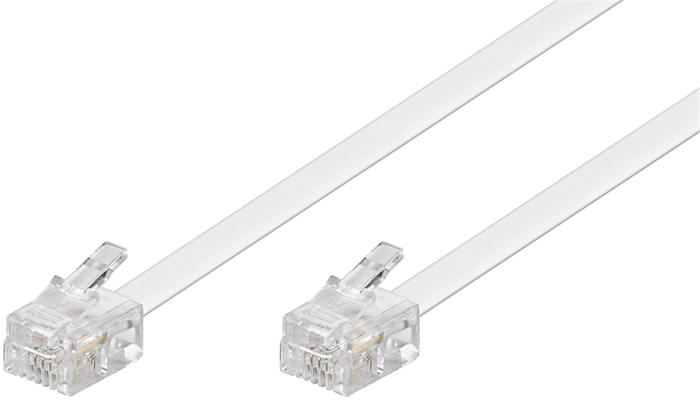 RJ11 modular signal- och telekabel 2m vit @ electrokit (1 av 1)