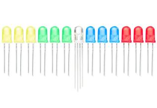 Lysdioder kit 5mm olika f&auml;rger 13 st @ electrokit