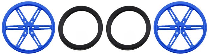 Hjul med gummidäck ø80x10mm - blå 2-pack @ electrokit (3 av 3)