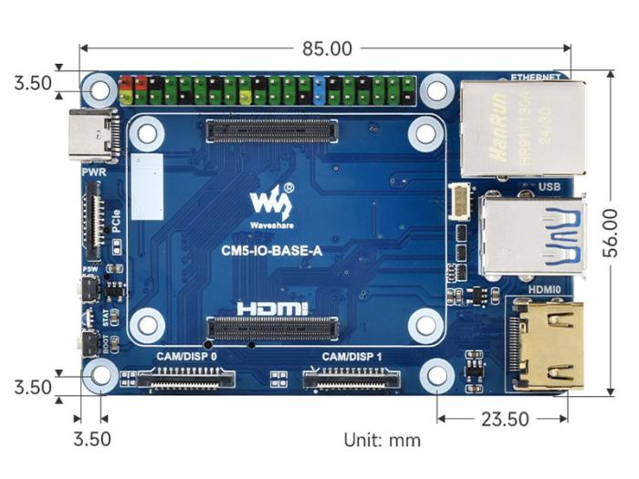 Compute Module 5 mini base IO Board @ electrokit (9 av 10)