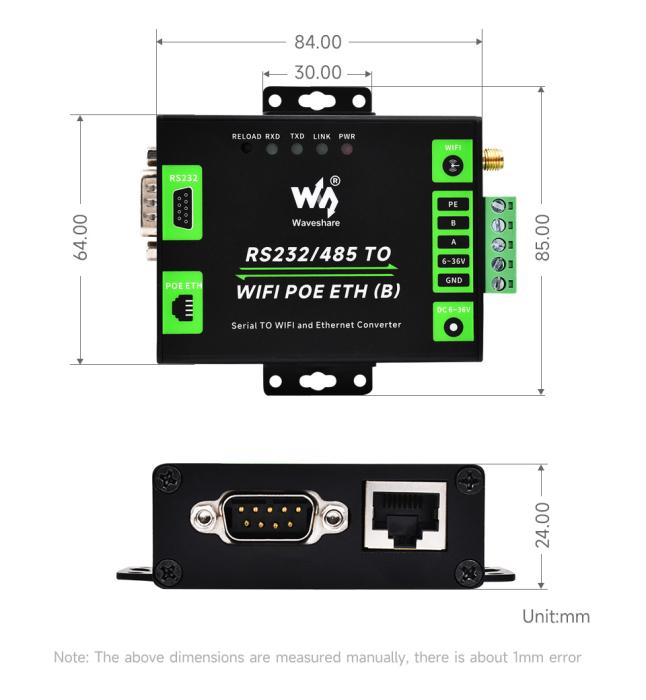 IoT Gateway RS232/485 to WiFi/Ethernet with PoE @ electrokit (7 of 8)