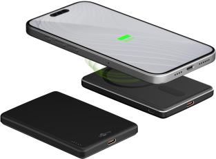 Power bank 5000 mAh USB-C PD magnetic wireless charging @ electrokit