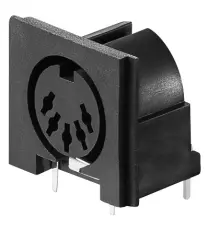 DIN hona 5-pol 180° PCB @ electrokit