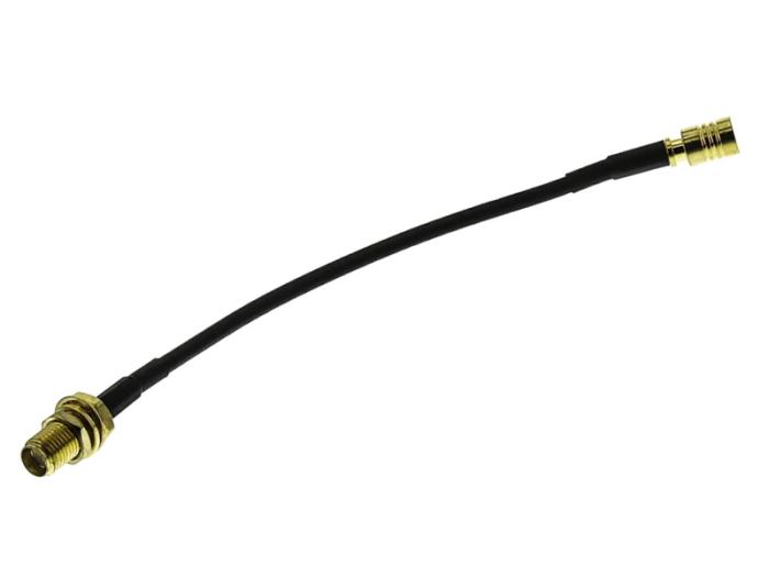 Adapterkabel RG-174 SMA-hona - SMB-hona 100mm @ electrokit (1 av 1)