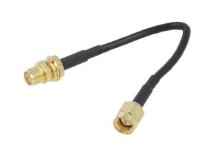 Kabel SMA-hane till SMA-hona RG-174 0.1m @ electrokit