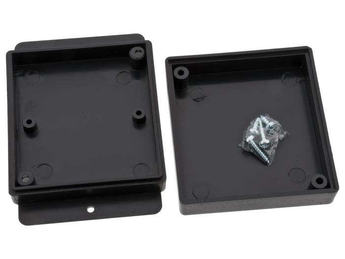 Apparatlåda FB35 66x72x25mm med fläns svart @ electrokit (3 av 3)